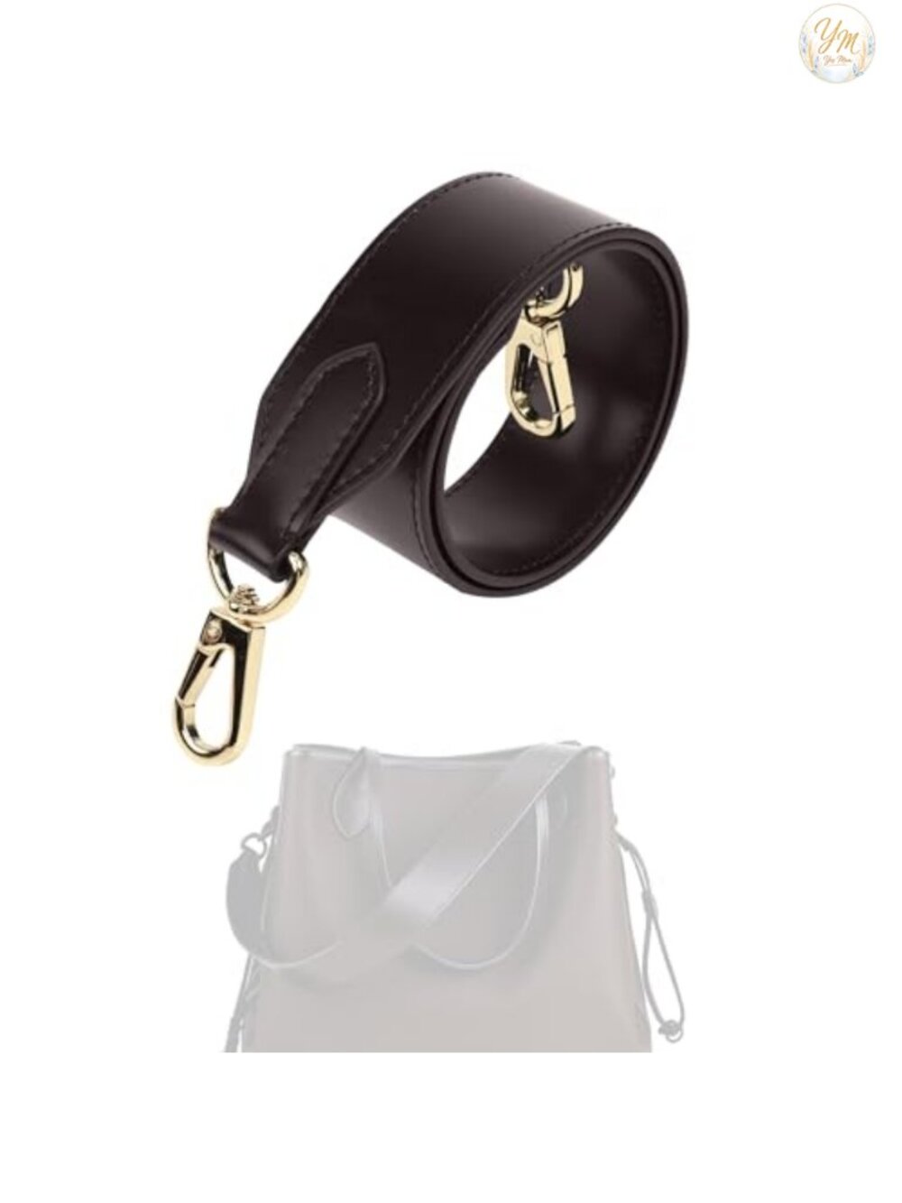 Genuine Calf Leather Bag Strap Double Sided Shoulder Crossbody Purse Strap